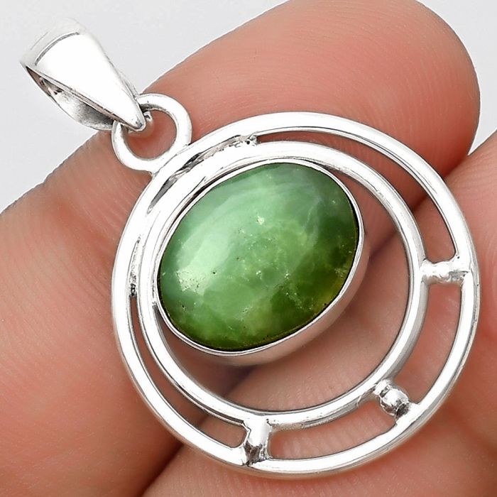 Natural Boulder Chrysoprase - Australia Pendant SDP126195 P-1712, 10x13 mm