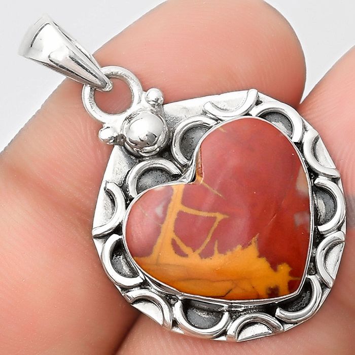 Valentine Gift Heart Natural Noreena Jasper Pendant SDP126223 P-1242, 16x15 mm