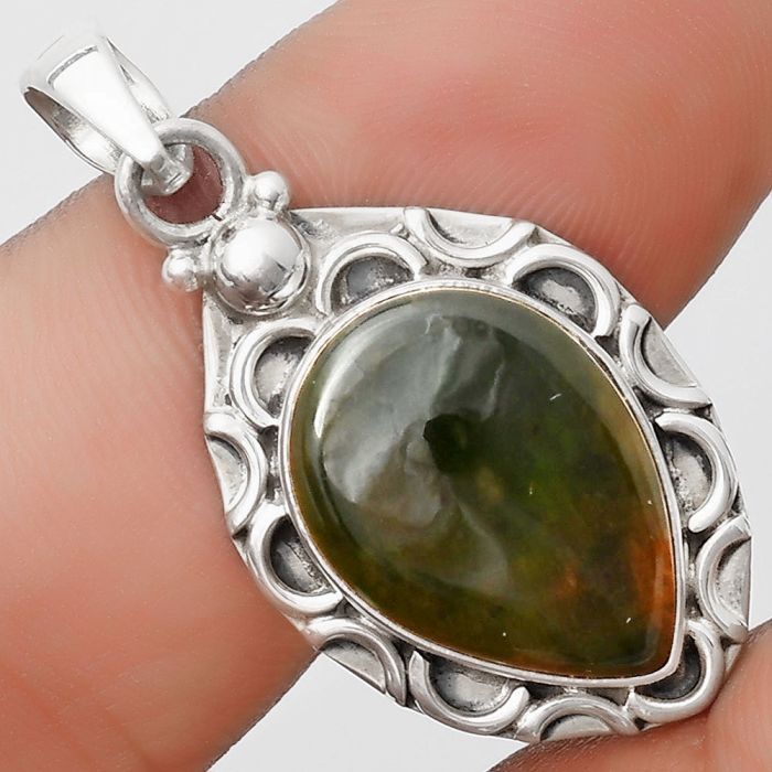 Natural Chrome Chalcedony Pendant SDP126238 P-1242, 13x18 mm