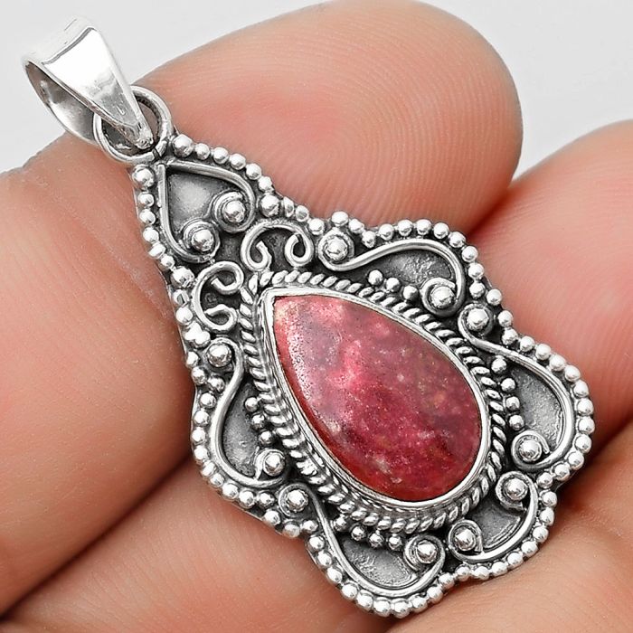 Natural Pink Thulite - Norway Pendant SDP126286 P-1214, 9x15 mm