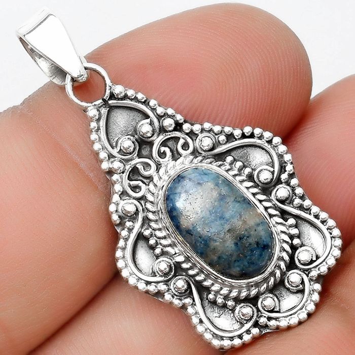 Natural Blue Scheelite - Turkey Pendant SDP126287 P-1214, 8x12 mm