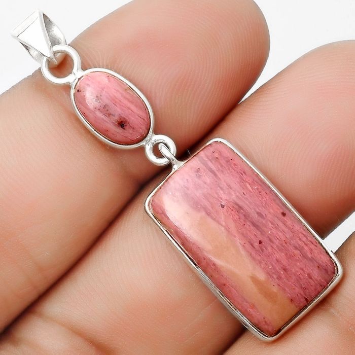 Natural Pink Tulip Quartz Pendant SDP126375 P-1098, 12x21 mm