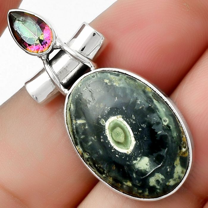 Star Galaxy Jasper & Mystic Topaz Pendant SDP126726 P-1159, 15x21 mm