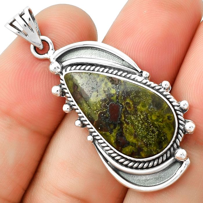 Dragon Blood Stone - South Africa Pendant SDP126823 P-1012, 12x23 mm