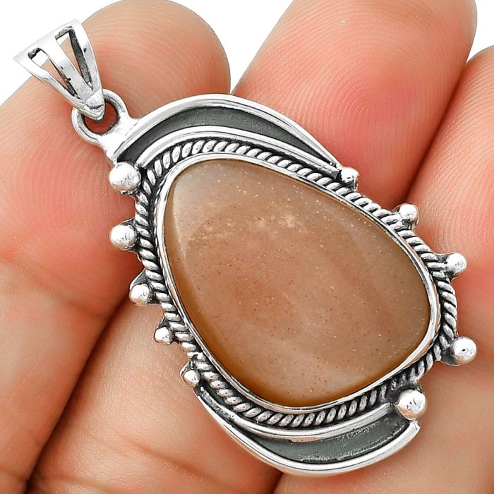 Natural Sunstone - Namibia Pendant SDP126865 P-1012, 16x32 mm