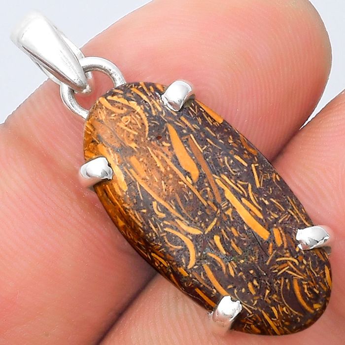 Natural Coquina Fossil Jasper - India Pendant SDP126883 P-1013, 12x25 mm