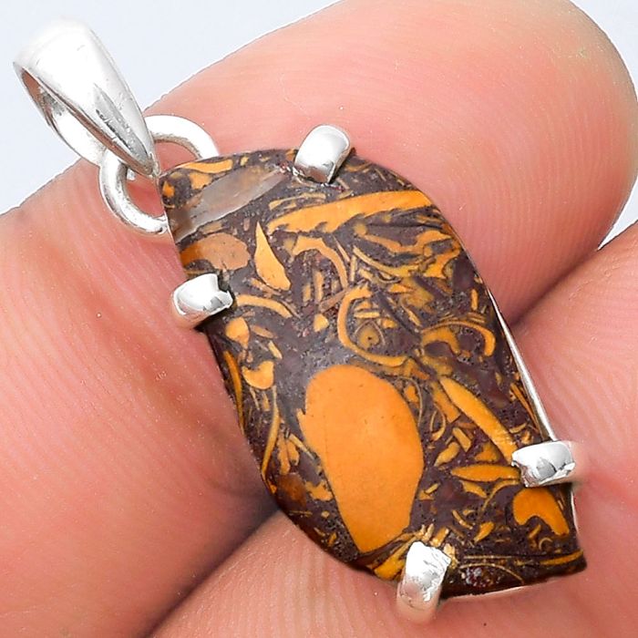 Natural Coquina Fossil Jasper - India Pendant SDP126889 P-1013, 14x25 mm