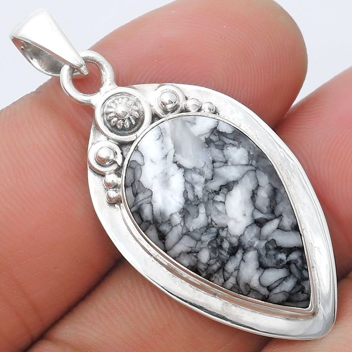 Natural Pinolith Stone Pendant SDP126937 P-1350, 14x23 mm