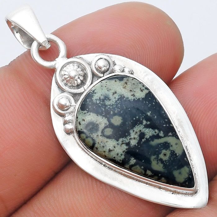 Natural Star Galaxy Jasper Pendant SDP126955 P-1350, 13x22 mm