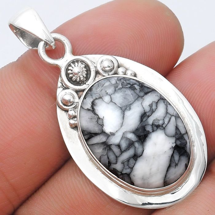 Natural Pinolith Stone Pendant SDP126957 P-1350, 15x20 mm