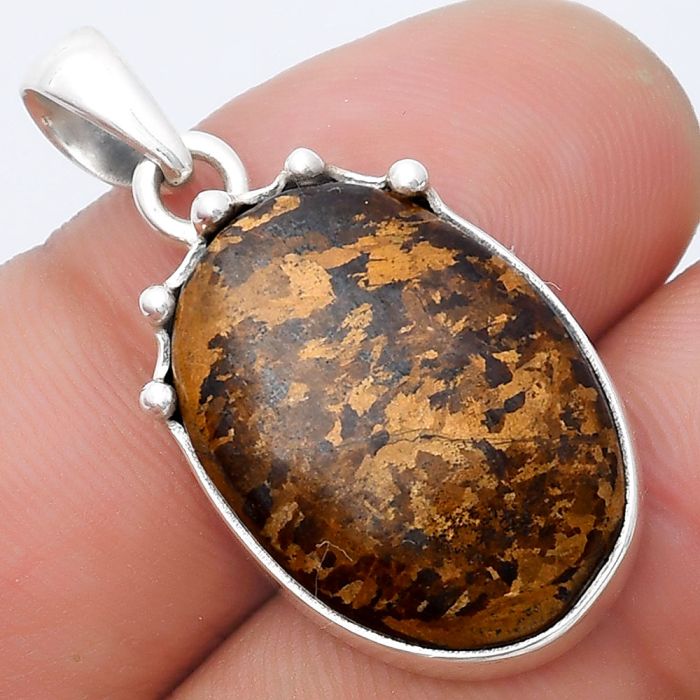 Natural Bronzite Pendant SDP126995 P-1349, 16x21 mm