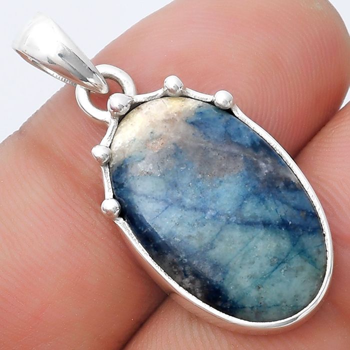 Natural Blue Scheelite - Turkey Pendant SDP126997 P-1349, 14x21 mm