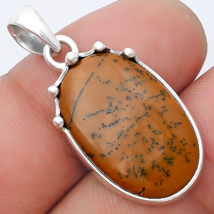 Natural Russian Honey Dendrite Opal Pendant SDP127000 P-1349, 15x22 mm