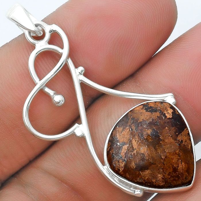 Natural Bronzite Pendant SDP127017 P-1036, 17x18 mm