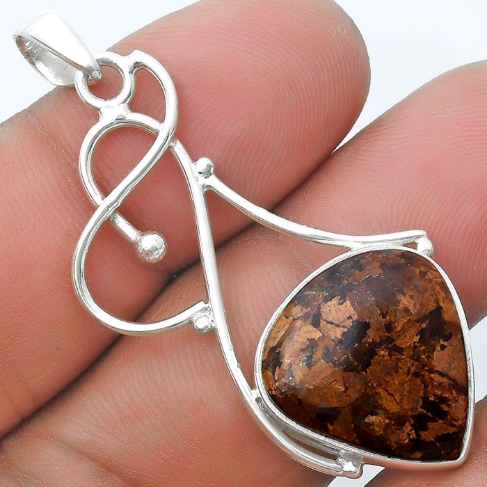 Natural Bronzite Pendant SDP127018 P-1036, 17x18 mm