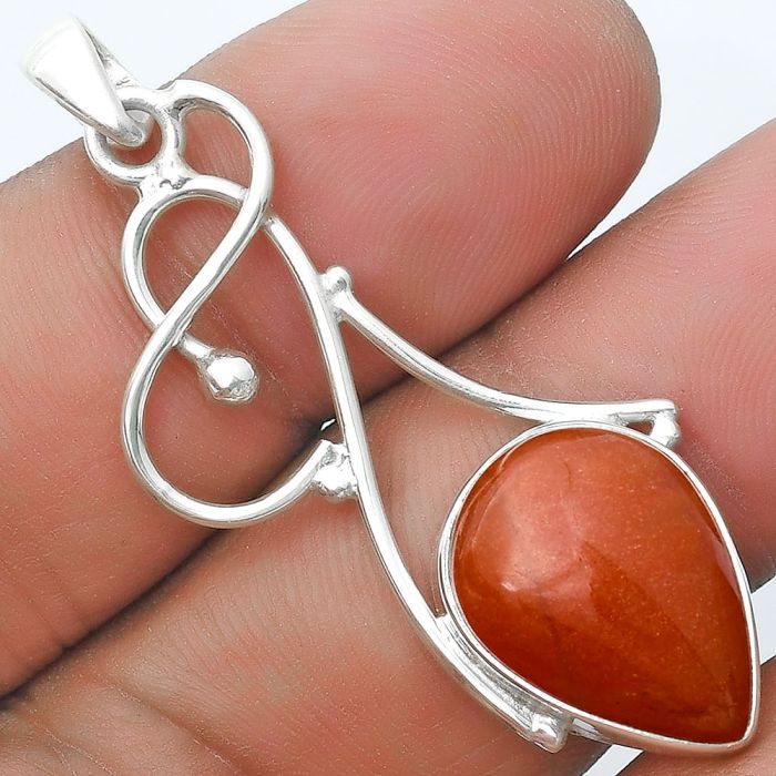 Natural Orange Aventurine Pendant SDP127026 P-1036, 13x18 mm