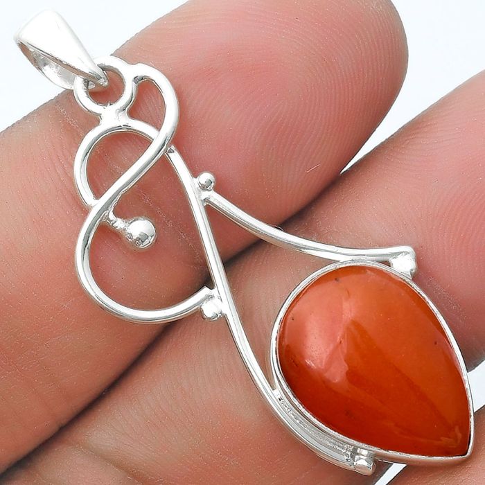 Natural Orange Aventurine Pendant SDP127031 P-1036, 13x18 mm