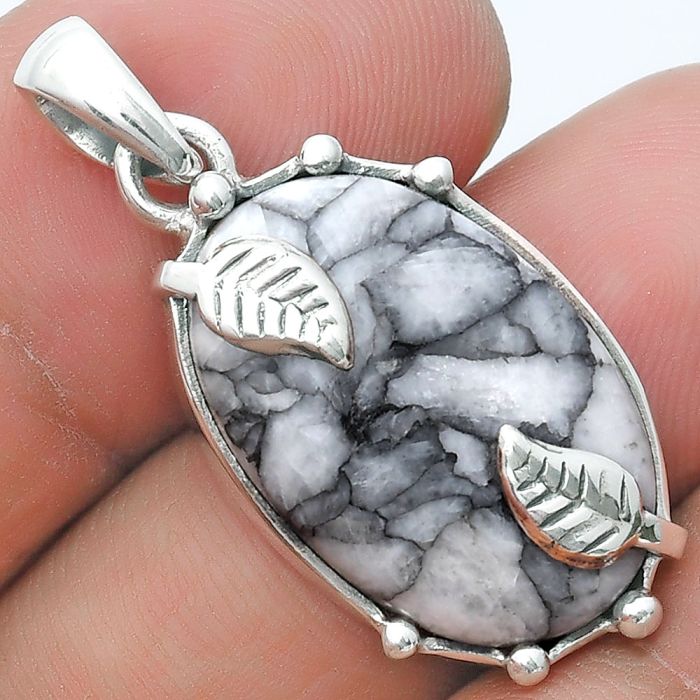 Natural Pinolith Stone Pendant SDP127045 P-1226, 15x22 mm