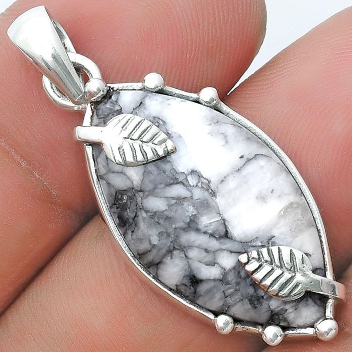 Natural Pinolith Stone Pendant SDP127057 P-1226, 15x26 mm