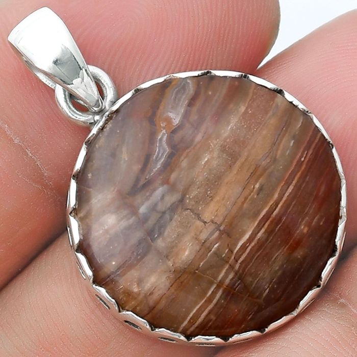 Natural Red Palm Root Agate Pendant SDP127081 P-1637, 21x21 mm