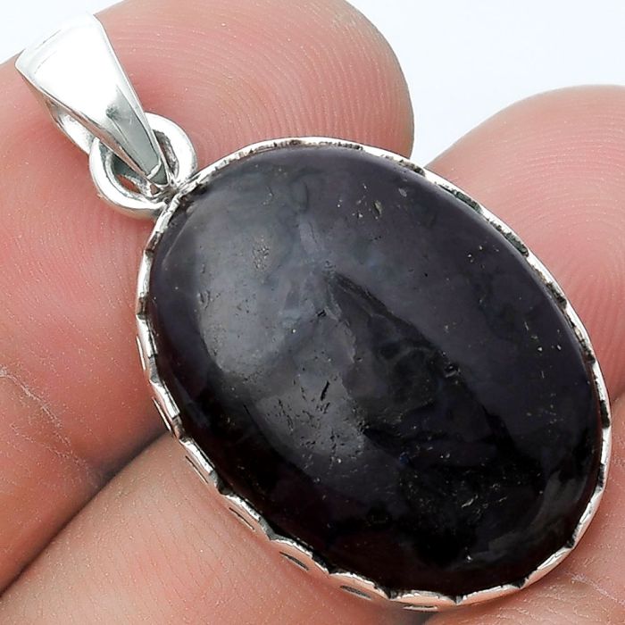 Natural Indigo Gabbro Pendant SDP127105 P-1637, 17x23 mm