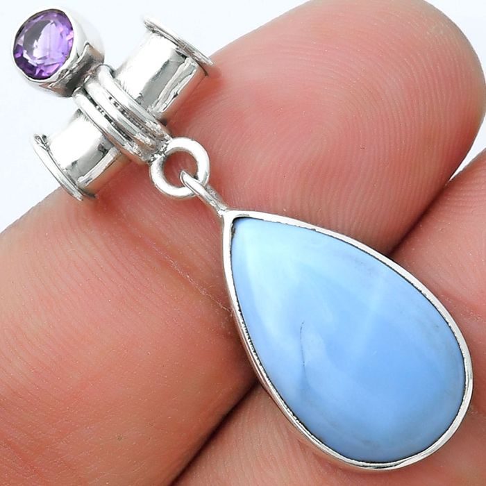 Natural Owyhee Opal & Amethyst Pendant SDP127119 P-1337, 12x19 mm