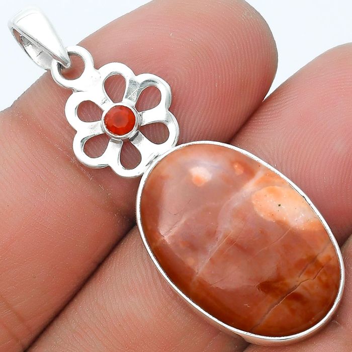 Natural Mookaite & Carnelian Pendant SDP127198 P-1634, 15x23 mm