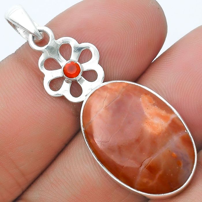 Natural Mookaite & Carnelian Pendant SDP127199 P-1634, 15x23 mm