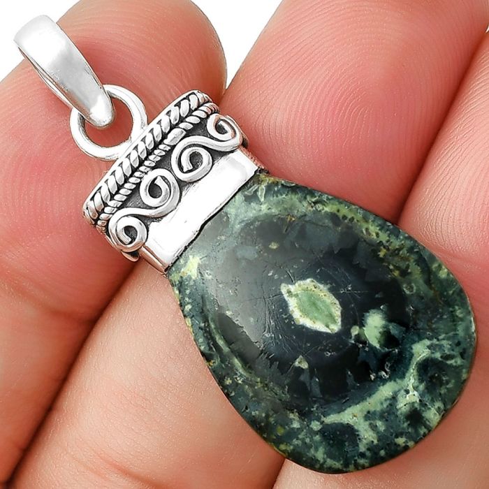 Natural Star Galaxy Jasper Pendant SDP127343 P-1331, 18x25 mm