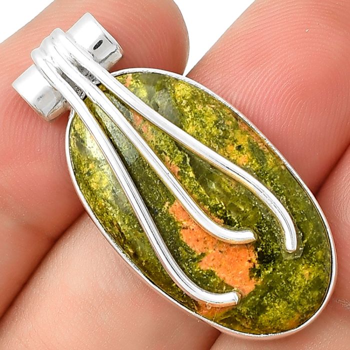 Natural Unakite Pendant SDP127478 P-1675, 16x29 mm