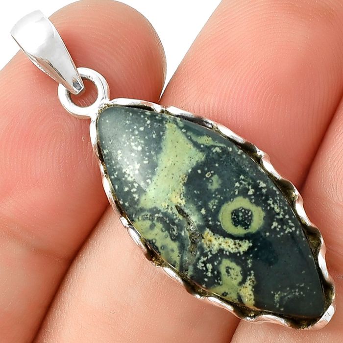 Natural Star Galaxy Jasper Pendant SDP127540 P-1624, 13x28 mm