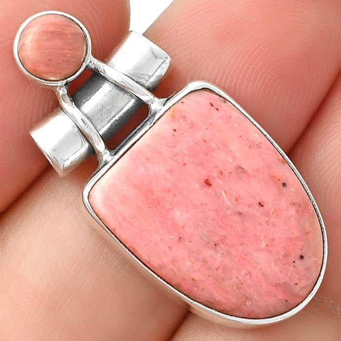 Natural Pink Tulip Quartz Pendant SDP127826 P-1159, 15x20 mm