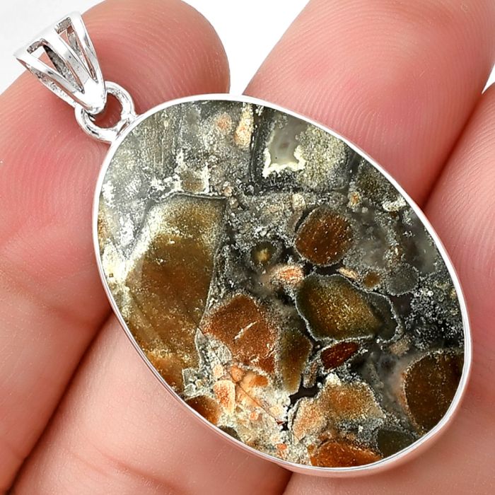 Natural Tabu Jasper Pendant SDP128364 P-1001, 22x31 mm