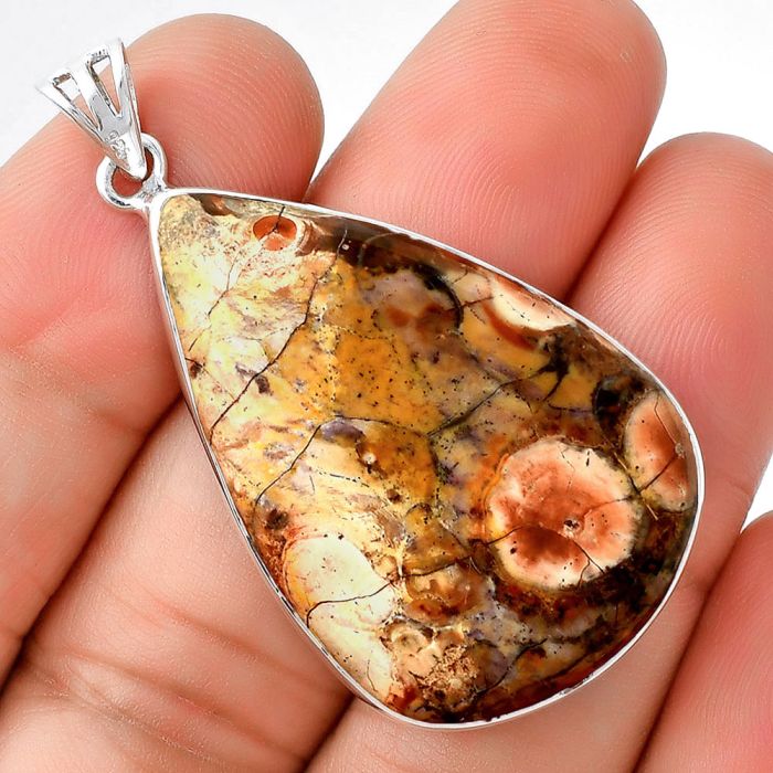 Natural Mexican Bird Eye Pendant SDP128375 P-1001, 24x37 mm