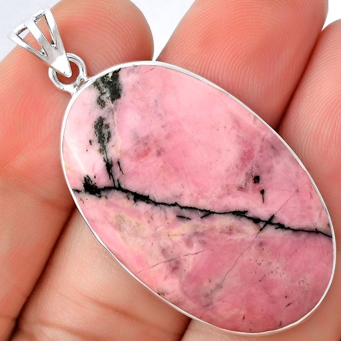 Natural Rhodonite Pendant SDP128419 P-1001, 22x35 mm