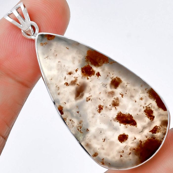 Natural Robinson Ranch Plume Agate Pendant SDP128533 P-1001, 22x40 mm