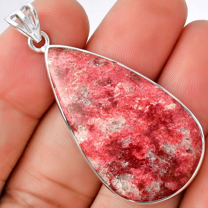 Natural Pink Thulite - Norway Pendant SDP128635 P-1001, 21x37 mm