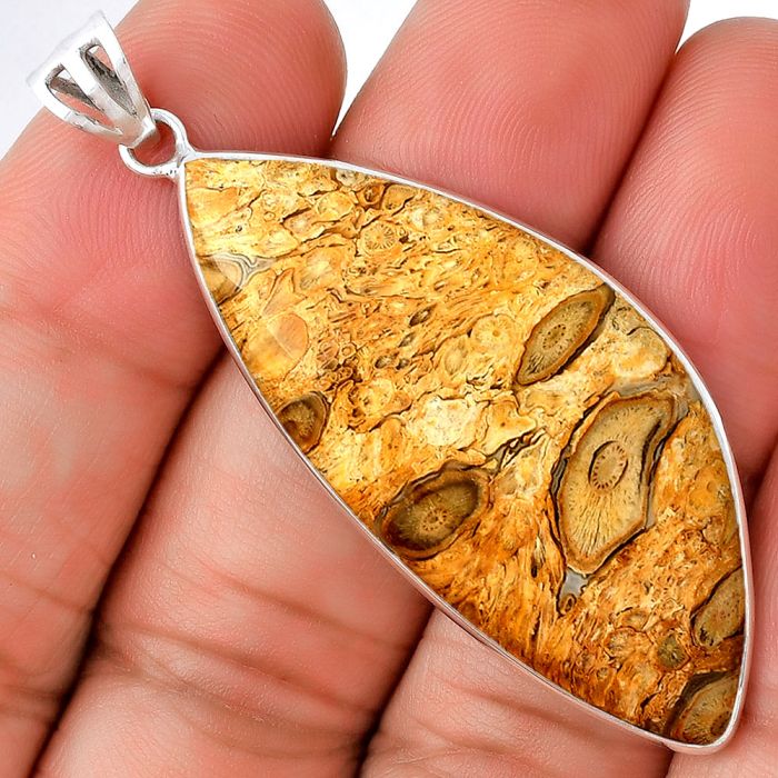 Natural Rock Calcy Pendant SDP128815 P-1001, 19x44 mm