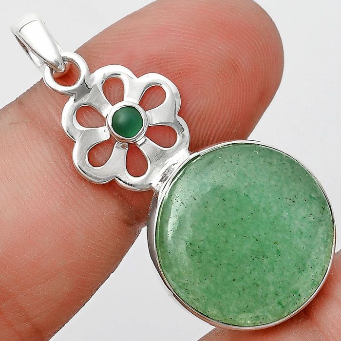 Natural Green Aventurine & Green Onyx Pendant SDP128972 P-1634, 18x18 mm