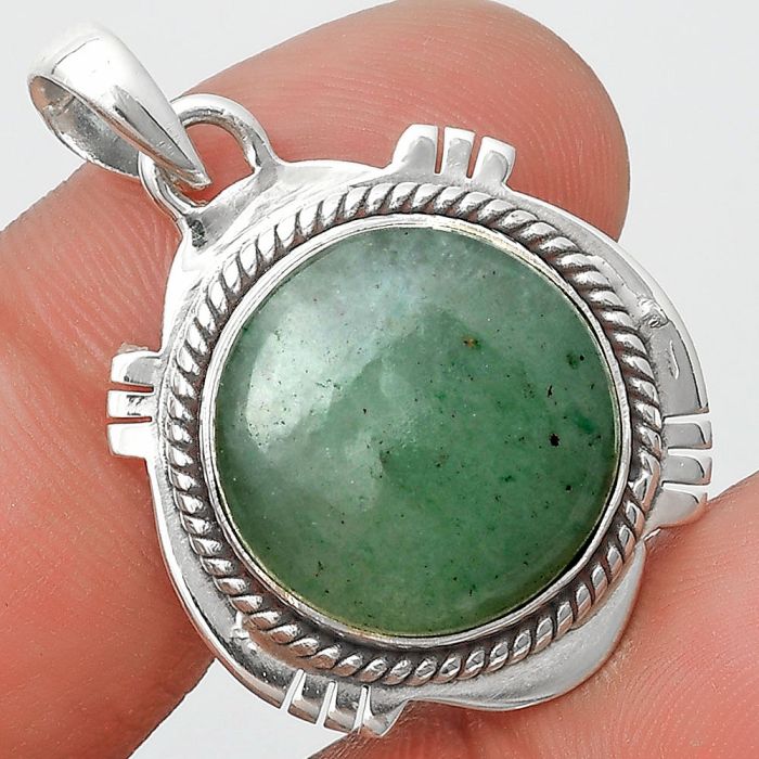 Natural Green Aventurine Pendant SDP129021 P-1463, 17x17 mm