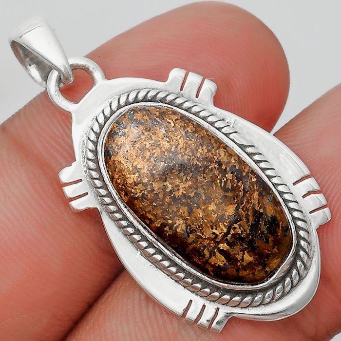 Natural Bronzite Pendant SDP129023 P-1463, 11x21 mm