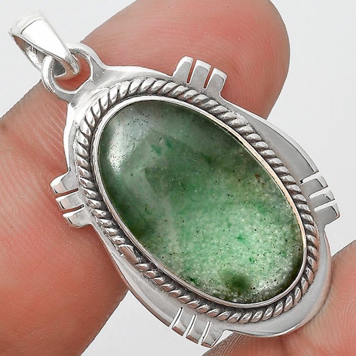 Natural Green Aventurine Pendant SDP129025 P-1463, 13x22 mm