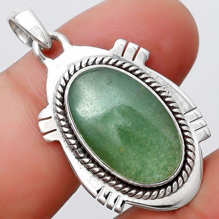 Natural Green Aventurine Pendant SDP129032 P-1463, 12x19 mm