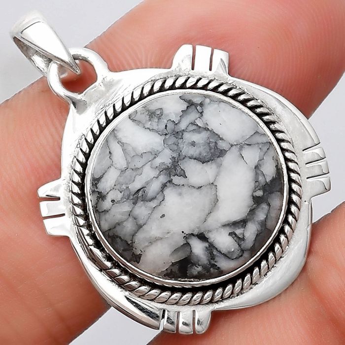 Natural Pinolith Stone Pendant SDP129034 P-1463, 17x17 mm