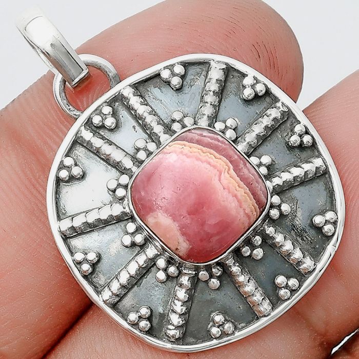 Natural Rhodochrosite Argentina Pendant SDP129087 P-1465, 10x10 mm