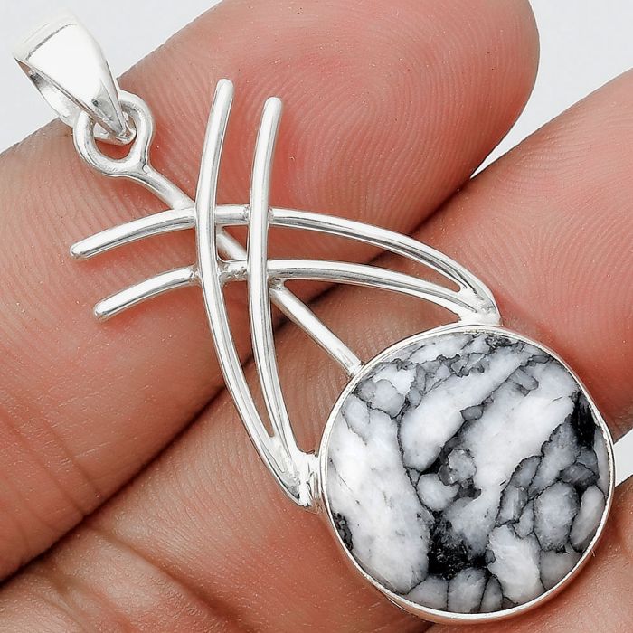 Natural Pinolith Stone Pendant SDP129162 P-1010, 17x17 mm