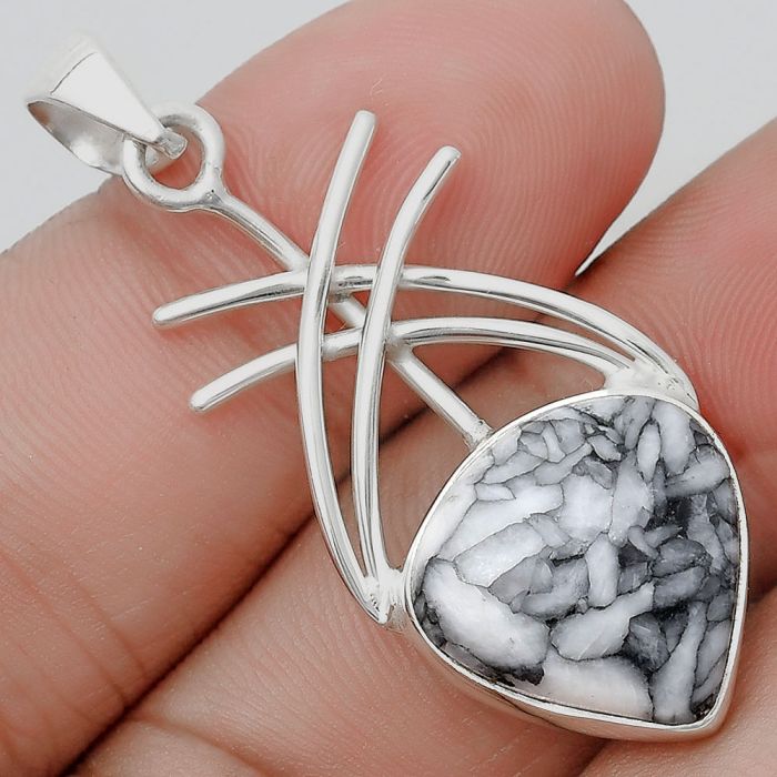 Natural Pinolith Stone Pendant SDP129183 P-1010, 16x16 mm