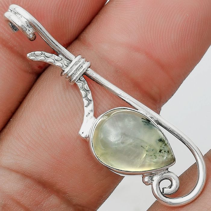 Natural Prehnite Pendant SDP129215 P-1682, 10x14 mm