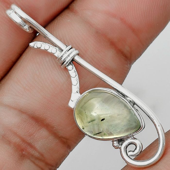 Natural Prehnite Pendant SDP129219 P-1682, 10x14 mm