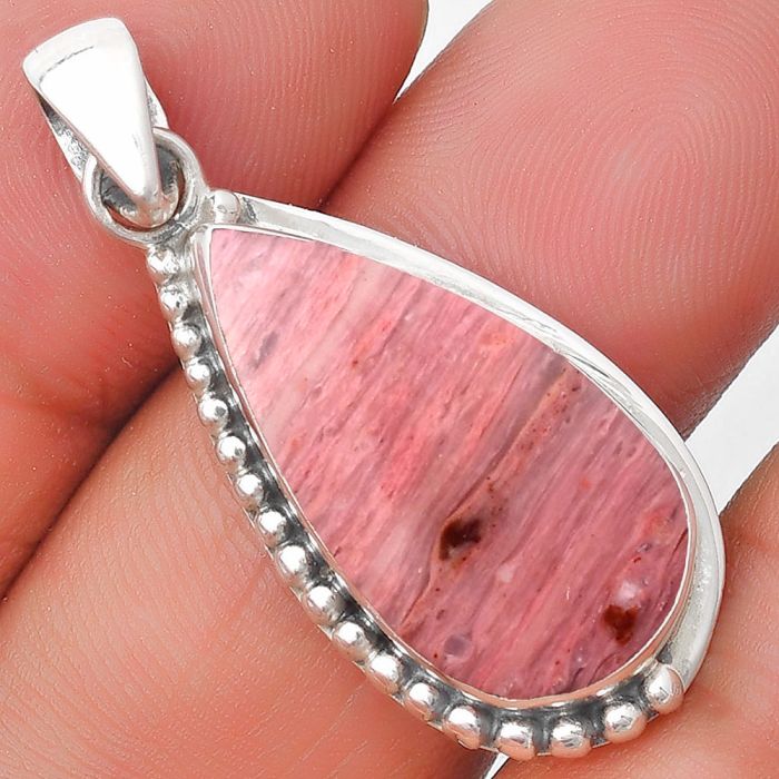 Natural Pink Tulip Quartz Pendant SDP129281 P-1326, 12x23 mm